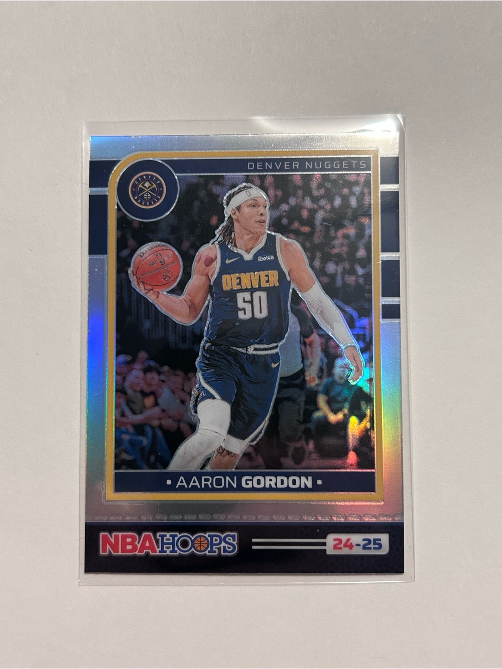 Aaron Gordon Denver Nuggets NBA Hoops Holographic Rookie Card - Blue/Gold